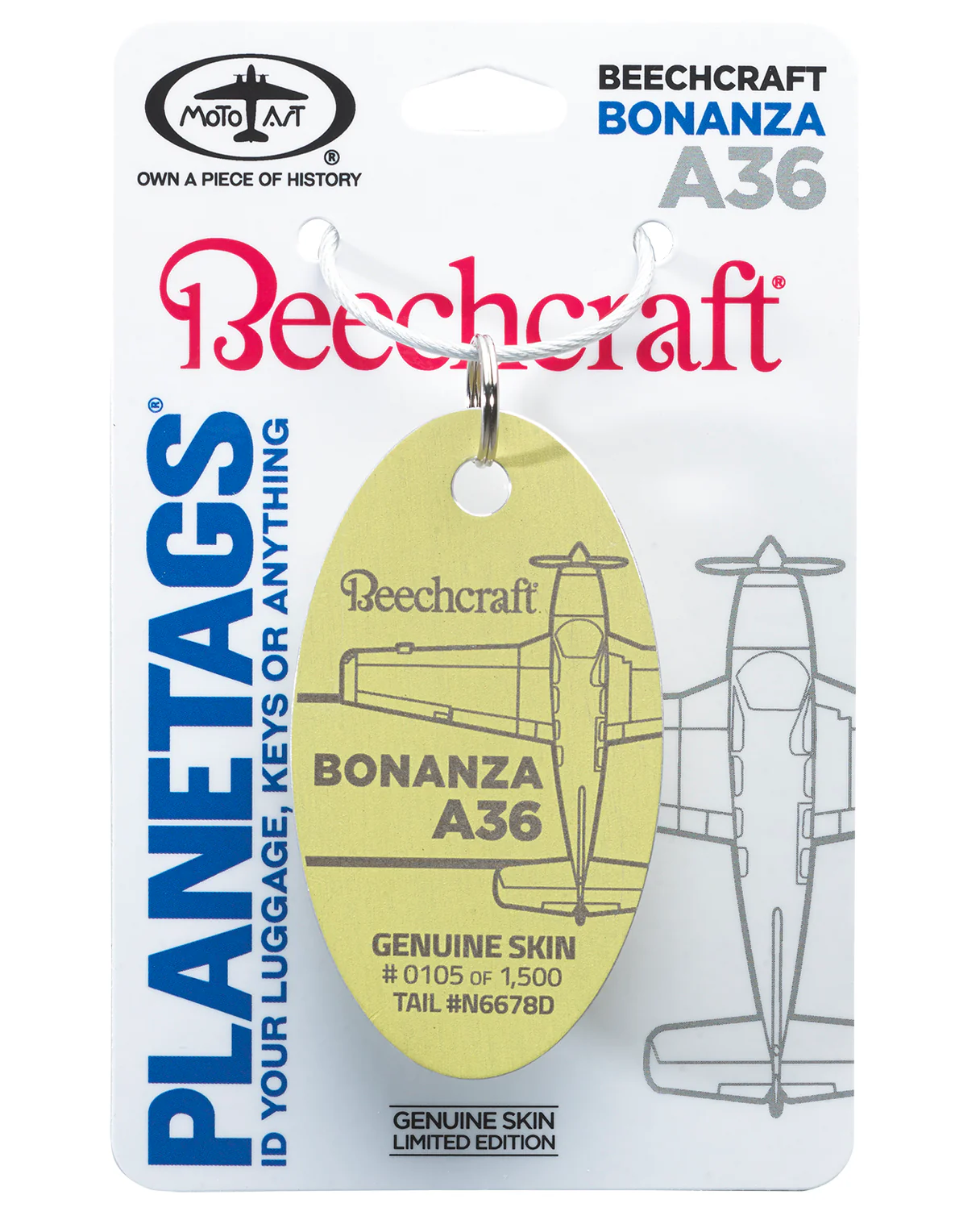 Beechcraft Bonanza A36 - PLANETAGS TAIL #N6678D - Image 5