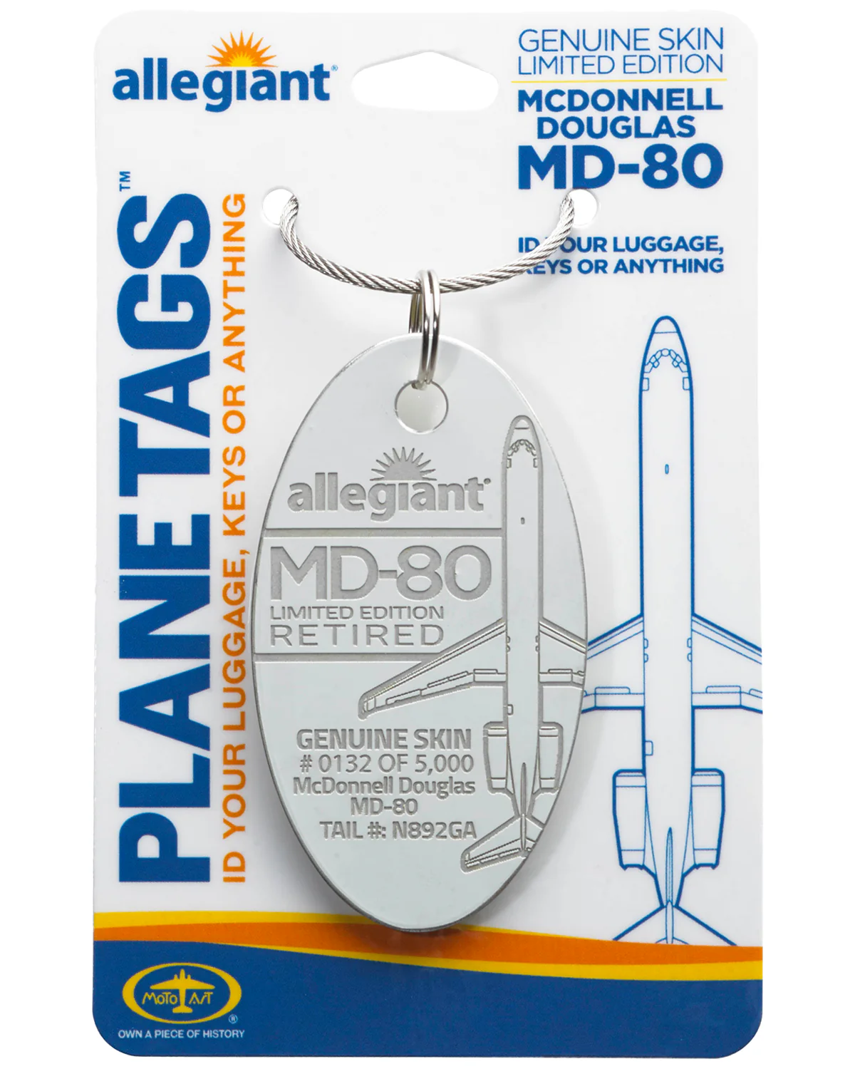 Custom Allegiant Air McDonnell Douglas MD80 PlaneTag Tail# N892GA