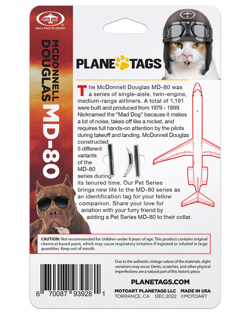 Custom McDonnell Douglas MD-80 PlaneTags Pet Tags - Image 3