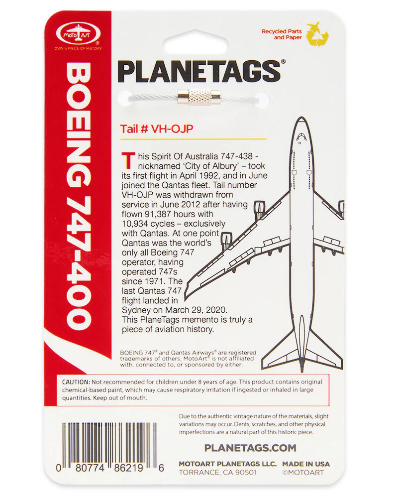 Custom Qantas Boeing 747-400 - PLANETAGS TAIL #VH-OJP - Image 3
