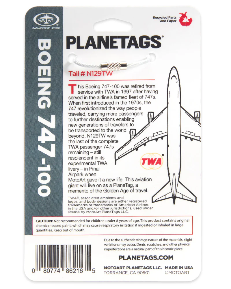 Custom TWA 747-100 - PLANETAGS TAIL #N129TW - Image 4