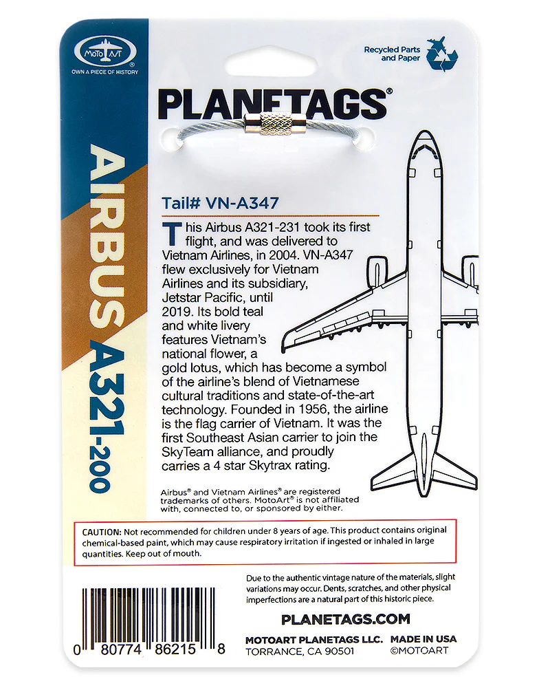 Custom Vietnam Airlines Airbus A321-200 - PLANETAGS TAIL #VN-A347 - Image 3