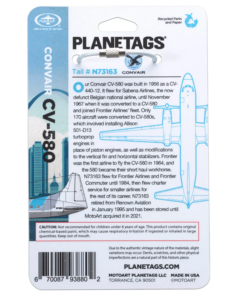 CONVAIR CV-580 - PLANETAGS TAIL # N73163 - Image 3