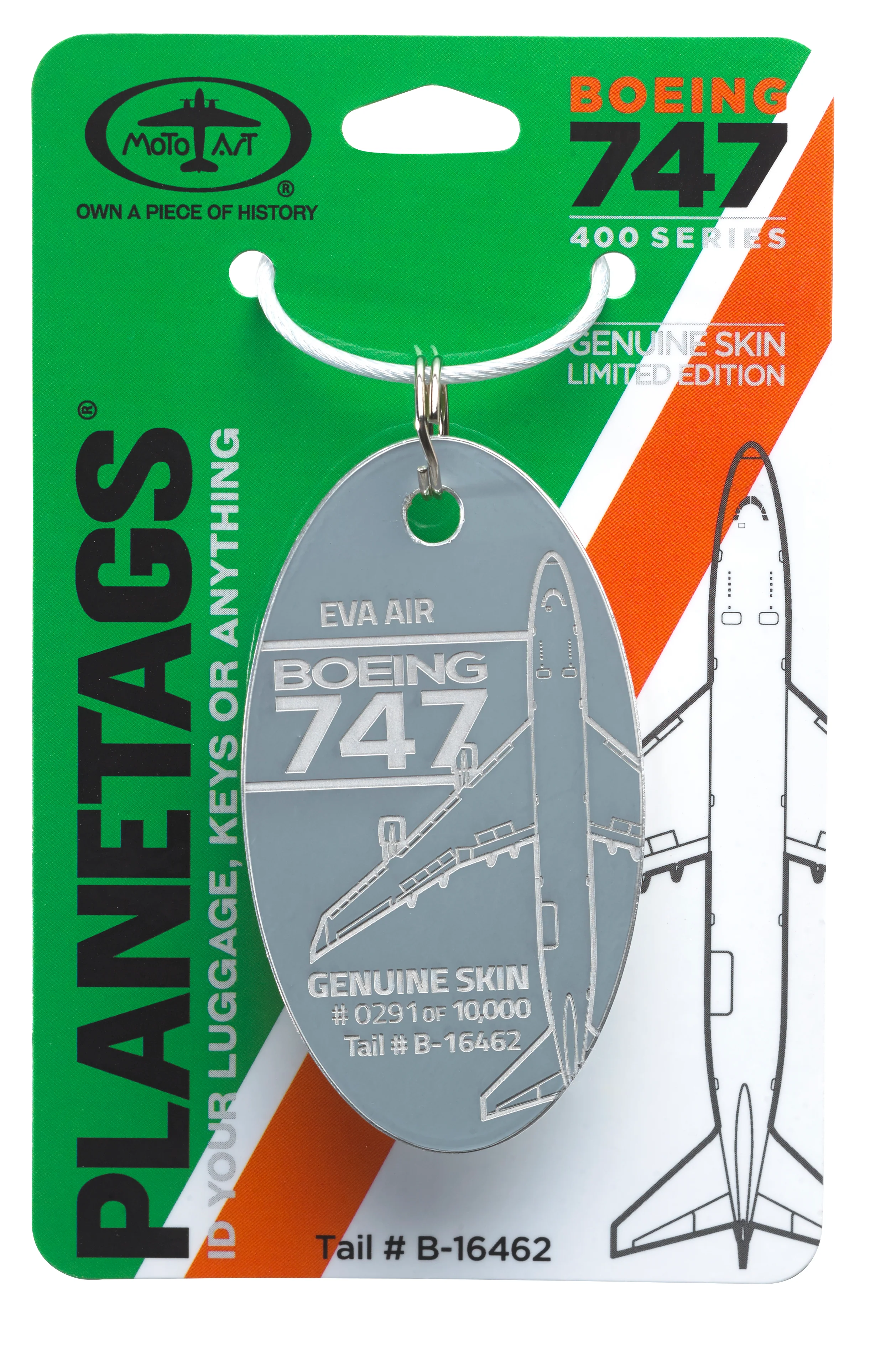 EVA Boeing 747-400 - PLANETAGS TAIL #B-16462 - Image 7